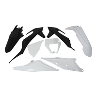 Rtech KTM White/Black Plastic Kit XC-F 250-350-450 2020 SIX DAYS (with Left Airbox Cover & Headlight Plastic)