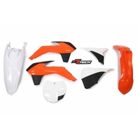 Rtech KTM Orange/White/Black Plastic Kit SX 250 2013-2016 (with Airbox Covers)