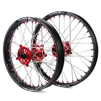 Suzuki SM Pro / Excel A60 SNR MX Black Rim / Red Hub / Red Nipples Wheel Set RMZ 250 2007-On (21*1.60 / 18*2.15)