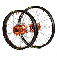 Husaberg SM Pro / Excel SNR MX Black Rim / Orange Hub / Orange Nipples Wheel Set FC 450 2004-2005 (21*1.60 / 18*2.15)