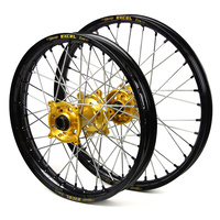 Suzuki SM Pro / Excel SNR MX Black Rim / Gold Hub / Black Nipples Wheel Set RMZ 250 2007-On (21*1.60 / 19*2.15)