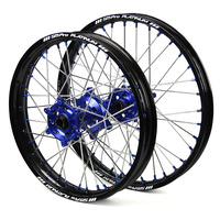 Yamaha SM Pro / Platinum SNR MX Black Rim / Blue Hub / Blue Nipples Wheel Set WR 450 F 2002-2018 (21*1.60 / 18*2.15)