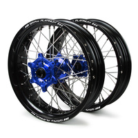 KTM SM Pro / Platinum Supermoto Non Cush. Black Rims / Blue Hubs Wheel Set 450 SMR 2005-2014 (17*3.50 / 17*4.25)