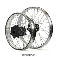 Suzuki SM Pro / Adventure DR650 Silver Rims / Black Hubs Wheel Set - DR650 1996-2016 (21*1.85 / 18*2.50)"