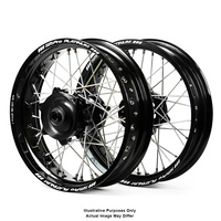 Suzuki SM Pro / Adventure DR650 Black Rims / Black Hubs Wheel Set - DR650 1996-2016 (21*1.85 / 17*2.50) OEM SIZE"