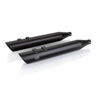 S&S Slash Cut Slip-On Mufflers Black With Slash Down End - 4" For 1995-16 Touring Models, 2009-19 Tri Glide Models