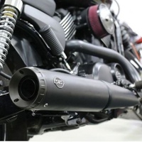 S&S Grand National Slip-On Muffler Black With Black End Cap - 4" For 2014-'20 Hd Street And Street Rod