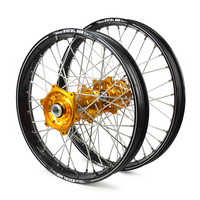 Suzuki Talon / Excel A60 SNR MX Black Rims / Gold Hubs Wheel Set DRZ 400E 2000-17  (21 / 18*2.15)