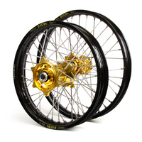 Kawasaki Talon / Excel JNR MX Black Rims / Gold Hubs Wheel Set KX 80-85 1993-2017 (Big Wheel) (19*1.4 / 16*1.85)