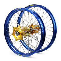 Kawasaki Talon / Excel SNR MX Blue Rims / Gold Hubs Wheel Set KX 125-250 1999-02, KX500 1999-04 (21*1.6 / 19*2.15)