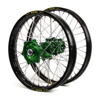 Kawasaki Talon / Excel SNR MX Black Rims / Green Hubs Wheel Set KX 125-250 2003 (21*1.6 / 19*2.15)