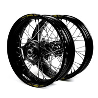 KTM Talon / Excel Supermoto Non Cush" Black Rims / Black Hubs Wheel Set EXC-EXCF 250-300-350-450-500 2003-15 (17*3.50 / 17*4.25)"