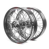 Husqvarna Talon / Excel Supermoto Non Cush" Silver Rims / Silver Hubs Wheel Set TC-FC 125-250-350-450 2015 (17*3.50 / 17*4.25)"