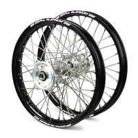 Yamaha Talon / Platinum JNR MX Black Rims / Silver Hubs Wheel Set YZ 80-85 1993-2017 (Small Wheel) (17*1.4 / 14*1.6)