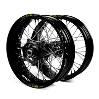 KTM Talon / Platinum Supermoto Non Cush" Black Rims / Black Hubs Wheel Set SX-SXF 125-250-350-450 2003-12 (17*3.50 / 17*4.25)"