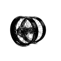 Kawasaki Talon / Platinum Supermoto Non Cush" Black Rims / Black Hubs Wheel Set KX 125-250 2006-12 / KXF 250-450 2006-17 (17*3.50 / 17*4.25)"