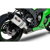 Yoshimura Kawasaki Ninja ZX-10R 2011-13 R-77D Stainless Slip-On Exhaust, w/ Ti Muffler / CF Tip