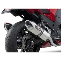 Yoshimura Kawasaki Ninja ZX-14 08-10 R77 Stainless Slip-On Exhaust, w/ Stainless Steel Muffler SS Tip DUAL