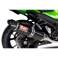 Yoshimura Kawasaki Ninja ZX-14 08-10 TRC Stainless Slip-On Exhaust, w/ Carbon Fiber Muffler CF Tip DUAL