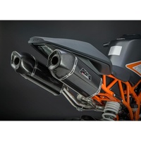 Yoshimura KTM RC390 15 Race RS-9 Stainless Slip-On Exhaust, w/ Carbon Fiber Mufflers