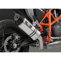 Yoshimura KTM 690 DUKE 2013-15 R-77 Stainless Slip-On Exhaust, w/ Stainless Steel Muffler CF Tip